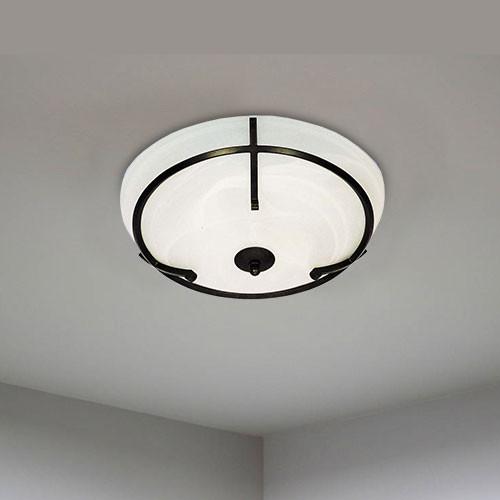 Wrought Iron & Glass Ceiling Light