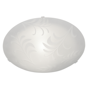 Brightstar CF188 Type B Glass Ceiling Fitting with Patterned Frosted Glass and Metal Base, 250mm