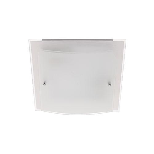 Frosted Glass With Polished Chrome Clips Ceiling Light 300Mm