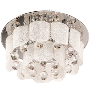 Brightstar Elegant CF286/6 Polished Chrome Ceiling Fitting with Glass and Crystals