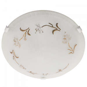 Brightstar CF289 Small 300mm Patterned White Glass Ceiling Fitting (2 x 60W ES)