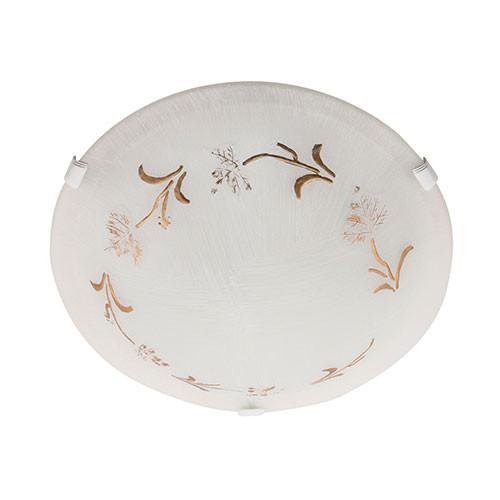 Gold Patterned White Glass Ceiling Light 400Mm