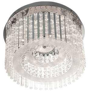 Brightstar CF294 Stainless Steel 18W LED Ceiling Fitting with Glass and Acrylic Crystals, 4000K