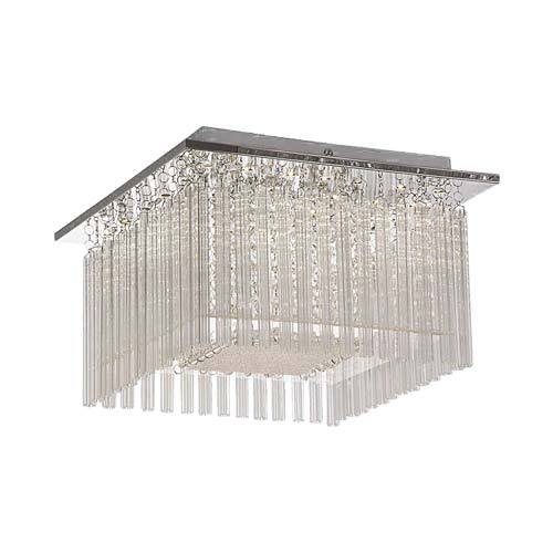 Stainless Steel With Glass And Acrylic Crystals Led Ceiling Fitting