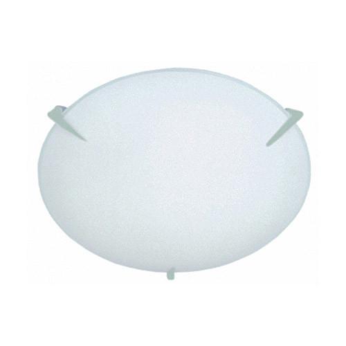 Plain Frosted Glass With Metal Clips Ceiling Fitting Small