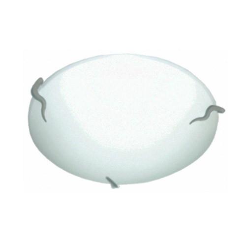 Plain Frosted Glass With Twisted Metal Clips Ceiling Fitting Large