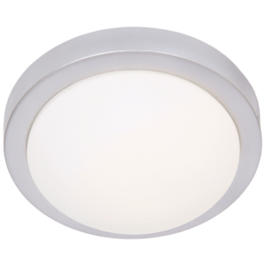 Brightstar CF3008 Silver Ceiling Fitting with White Glass (Available in Two Sizes)