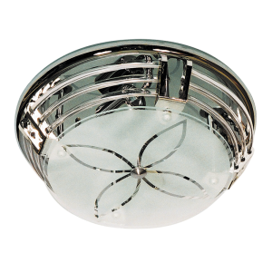 Brightstar Elegant Satin Chrome Ceiling Fitting with Clear Perspex and Frosted Glass