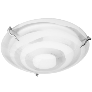 Brightstar CF3031 Satin Glass Ceiling Fitting with Chrome Skew Clips (Large: 2 x 60W ES / Small: 1 x 60W ES)