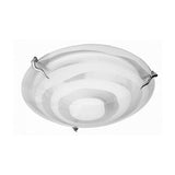 White Opaque Glass With Satin Chrome Skew Clips Ceiling Light 400Mm