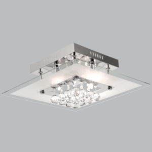 Brightstar CF312/5 Crystal Polished Chrome Ceiling Fitting with Glass Accents