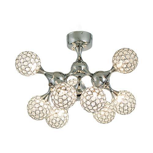 Polished Chrome With Crystal Globes
