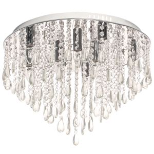 Brightstar Polished Chrome LED Ceiling Fitting with Glass and Acrylic Crystals