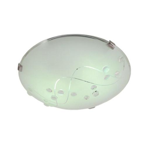 Metal Base With Patterned Frosted Glass And Chrome Clips Large
