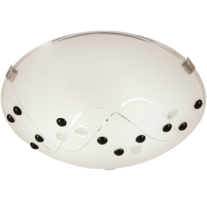 Brightstar CF330 Large Chrome Ceiling Fitting with Patterned Frosted Glass (3 x 60W ES)