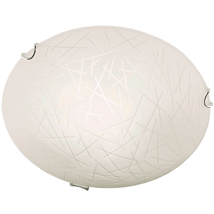 Brightstar CF3403 Chrome Ceiling Fitting with Frosted Patterned Glass and Polished Clips