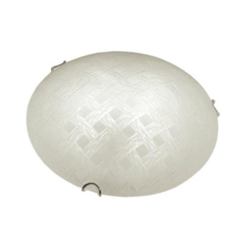 Frosted Cestino Patterned Glass With Polished Chrome Clips Ceiling Light 300Mm