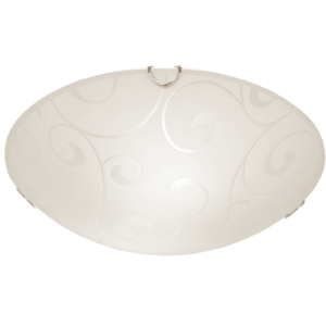 Brightstar CF3507 Chrome Ceiling Fitting with Patterned Glass and Polished Clips (Available in 2 Sizes)