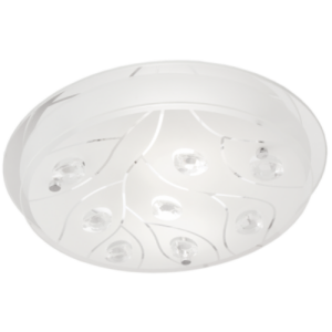 Brightstar CF361 Polished Chrome Ceiling Fitting with Frosted Glass and Crystals