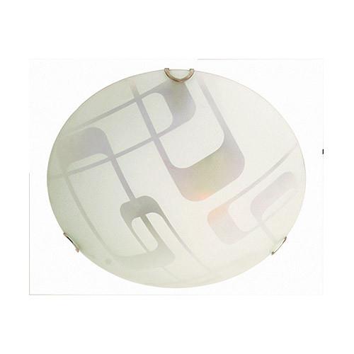 Frosted Rettangolare Curvo Patterned Glass With Polished Chrome Clips Ceiling Light 250Mm