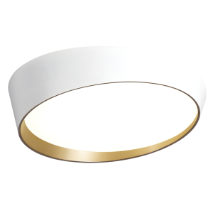 Brightstar CF445 Modern White and Copper LED Ceiling Fitting with Acrylic Diffuser (24W, 4000K)