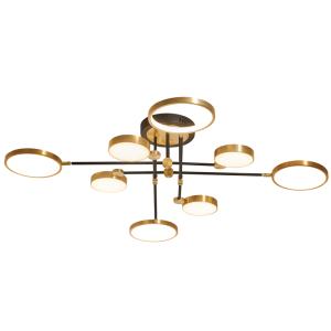 Brightstar 8 Light LED Metal Ceiling Fitting in Bronze and Black with 3 CCT Slide Switch