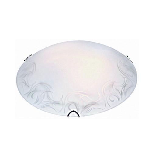 Metal Base With Patterned Glass And Polished Chrome Clips