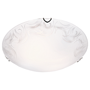 Brightstar CF493 Elegant Glass Ceiling Fitting with Patterned Glass and Polished Chrome Clips