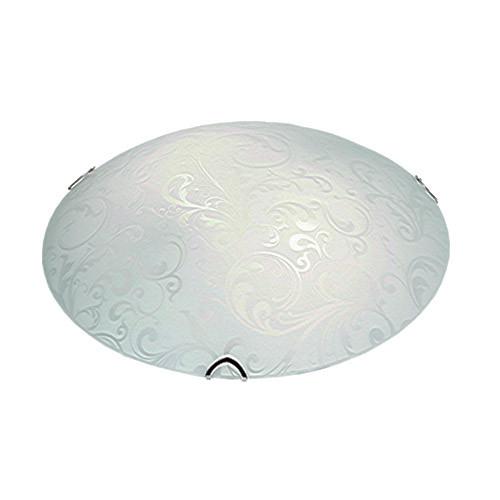 Metal Base With Organic Patterned Glass And Polished Chrome Clips Large