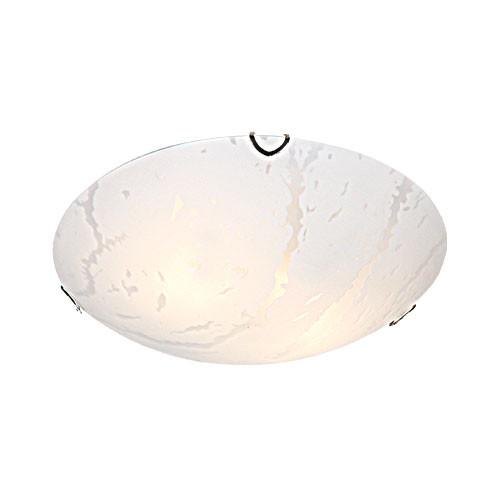 Metal Base With Patterned Glass & Polished Chrome Clips