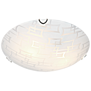 Brightstar CF496 Elegant Glass Ceiling Fitting with Patterned Glass and Polished Chrome Clips (Available in Large and Small)