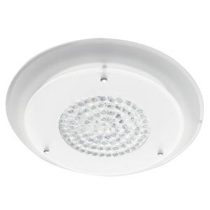 Brightstar Small Polished Chrome LED Ceiling Fitting with White Glass and Crystals
