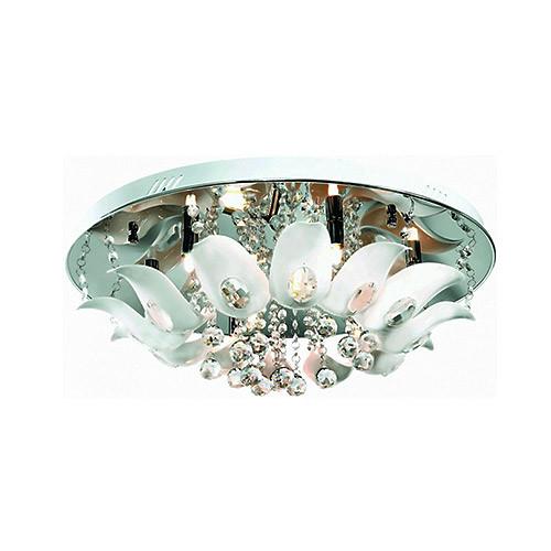 Polished Chrome With White Floral Perspex And Crystal Fittings