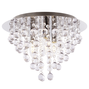 Brightstar CF642/3 Polished Chrome Ceiling Fitting with Clear Acrylic Crystals