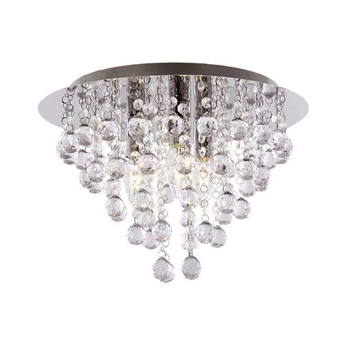 Polished Chrome With Clear Acrylic Crystals Tapering Inward