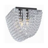 Polished Chrome With Clear Acrylic Crystals Downward Facing Gable Shape