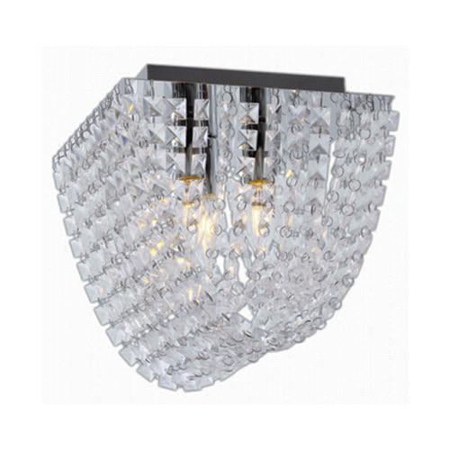 Polished Chrome With Clear Acrylic Crystals Downward Facing Gable Shape