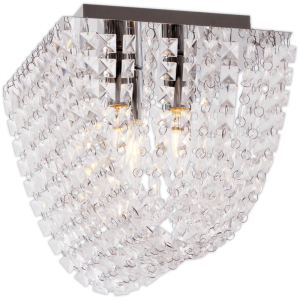 Brightstar Elegant Polished Chrome Ceiling Fitting with Clear Acrylic Crystals