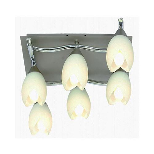 Satin Chrome And Polished Chrome Base With White Tulip Glass