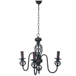Brightstar Wrought Iron 3-Light Chandelier in Rust Finish (CH065/3 RUST)
