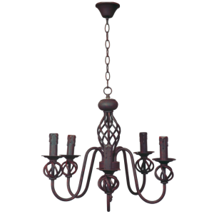 Brightstar Elegant 5-Light Wrought Iron Chandelier in Rust Finish