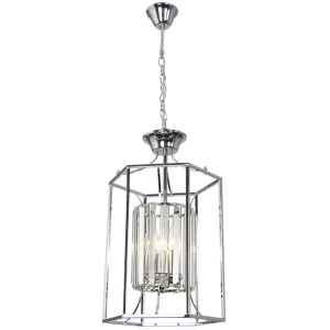 Brightstar Polished Chrome Chandelier with Crystals - 3 Light Fitting