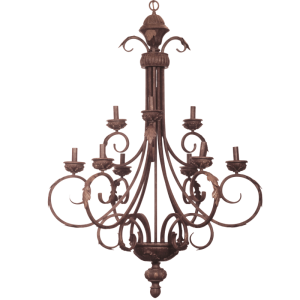 Brightstar Elegant 2-Tier Antique Bronze Metal and Resin Chandelier (9-Light)