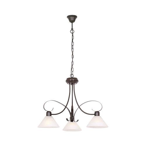 Metal Chandelier With Alabaster Glass