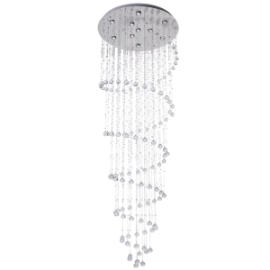Brightstar Stunning Stainless Steel 10-Light Crystal Chandelier (800mm Base, 2400mm Height)