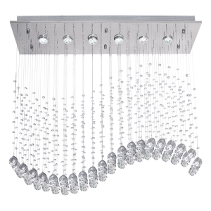 Brightstar Elegant Stainless Steel and Crystal 6-Light Chandelier