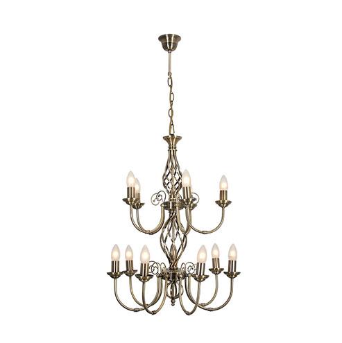 Amy 12 Light Chandelier - Antique Brass