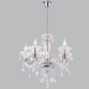 Brightstar Polished Chrome Chandelier with Sparkling Crystals (5-Light)