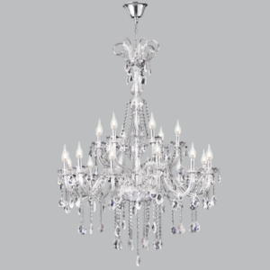 Brightstar Exquisite Polished Chrome Chandelier with 18 Lights and Dazzling Crystals