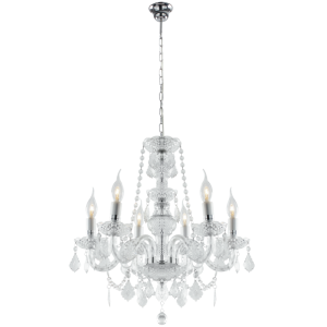 Brightstar CH3052/6 Acrylic Crystal Chandelier – 6 Light, 530mm Width